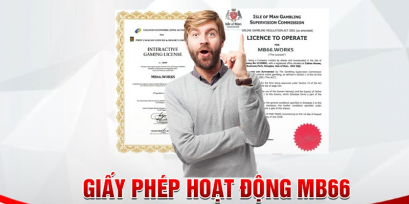 MB66 sở hữu giấy phép hoạt động uy tín